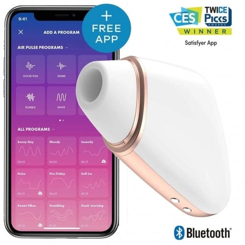 Remote Control Vibrator - Love Triangle - Connect App & Blue Tooth Vibrators Satisfyer White