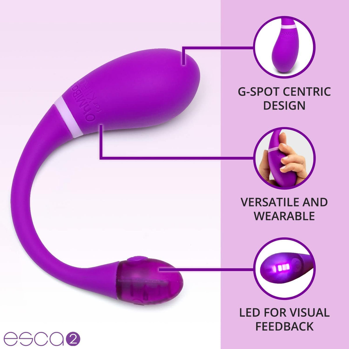 Kiiroo OhMiBod Esca2 | Interactive Wearable G-spot Vibrator | App-Controlled Couples Vibrator Vibrators Kiiroo