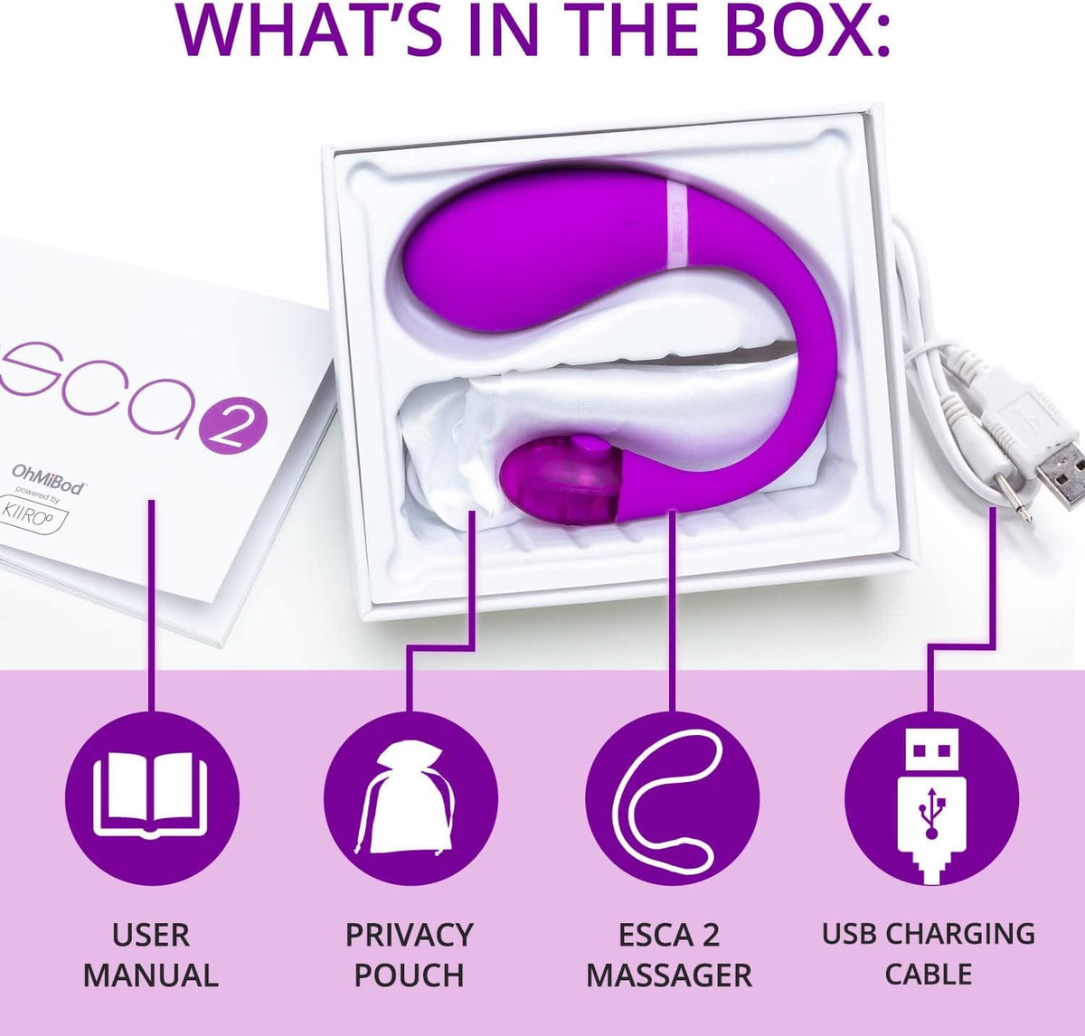 Kiiroo OhMiBod Esca2 | Interactive Wearable G-spot Vibrator | App-Controlled Couples Vibrator Vibrators Kiiroo