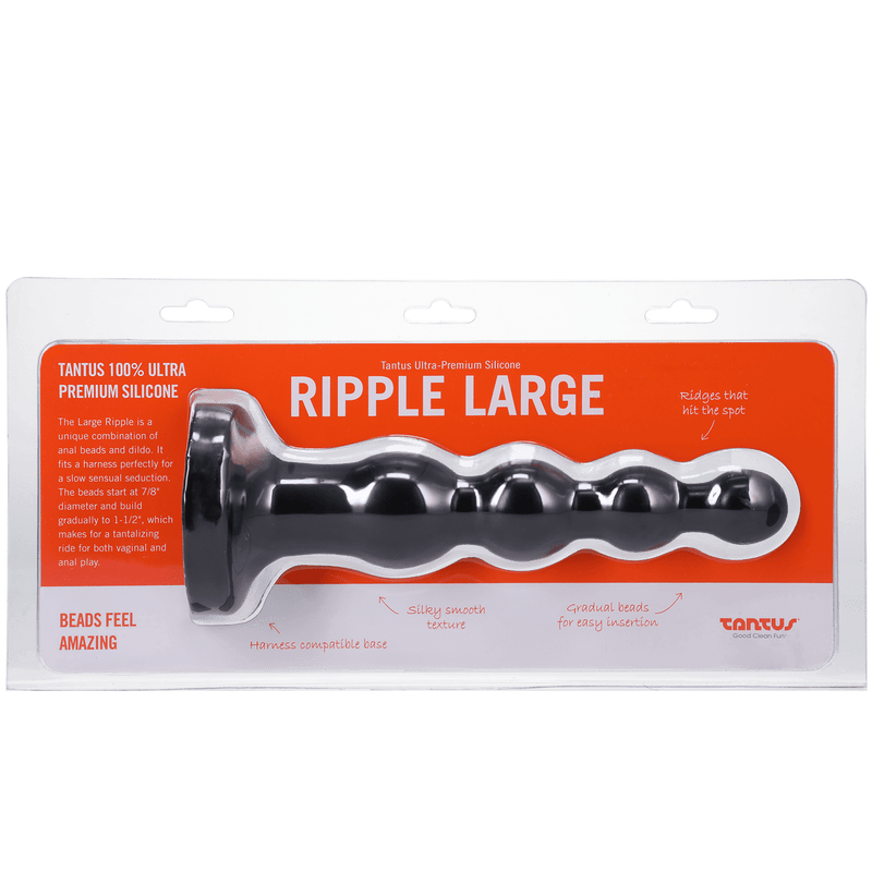 Tantus - Silicone Large Ripple Butt Plug - Black Anal Toys Tantus