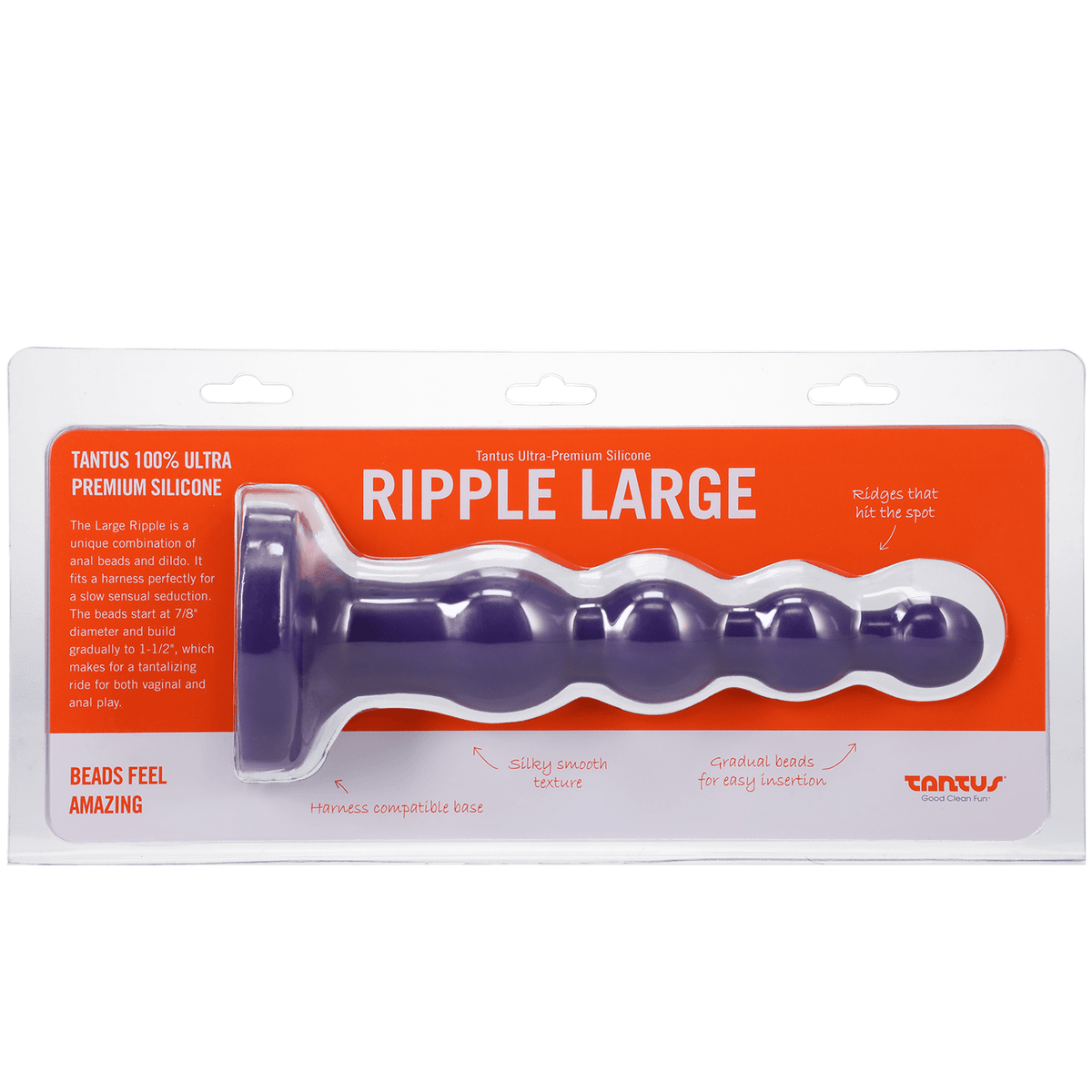 Tantus - Silicone Large Ripple Butt Plug - Midnight Purple Anal Toys Tantus