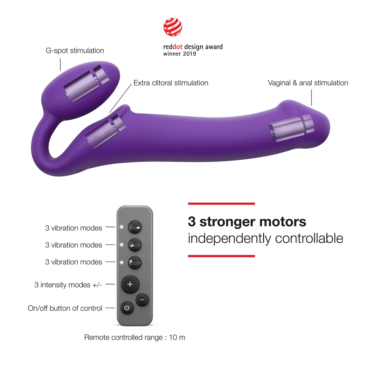 Strap On Me Vibrating Bendable Strap-On - M - Purple Strap-Ons & Harnesses STRAP-ON-ME