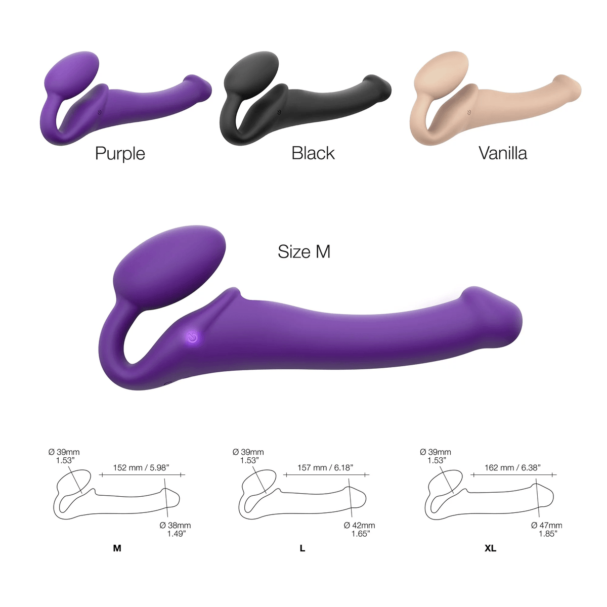 Strap On Me Vibrating Bendable Strap-On - M - Purple Strap-Ons & Harnesses STRAP-ON-ME