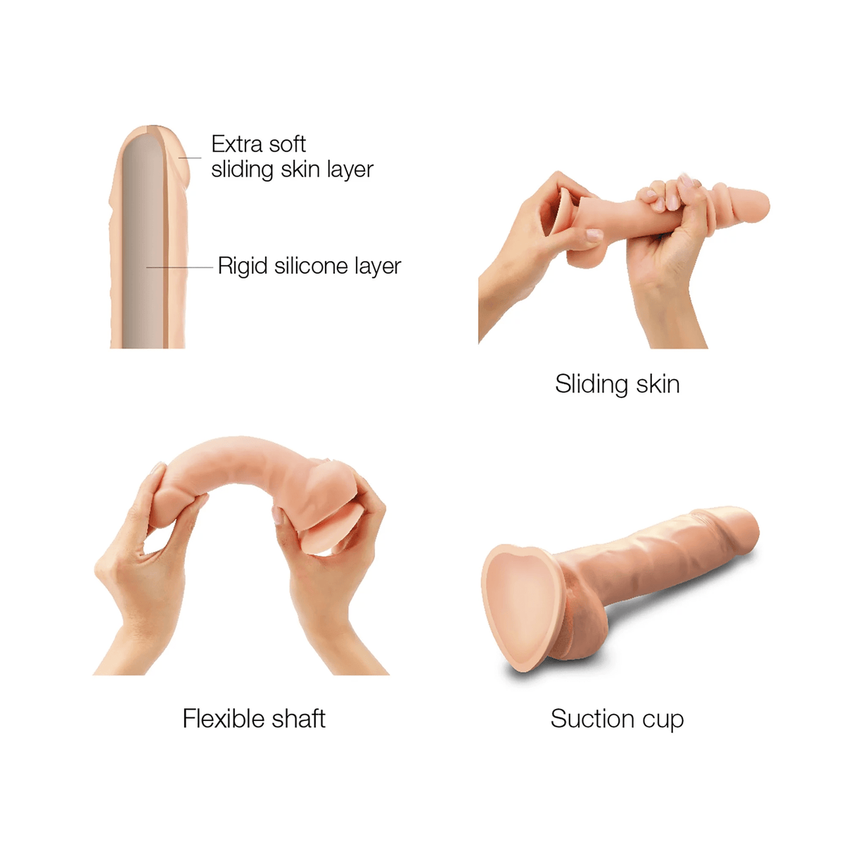 SLIDING SKIN REALISTIC DILDO VANILLA XL Dongs & Dildos STRAP-ON-ME