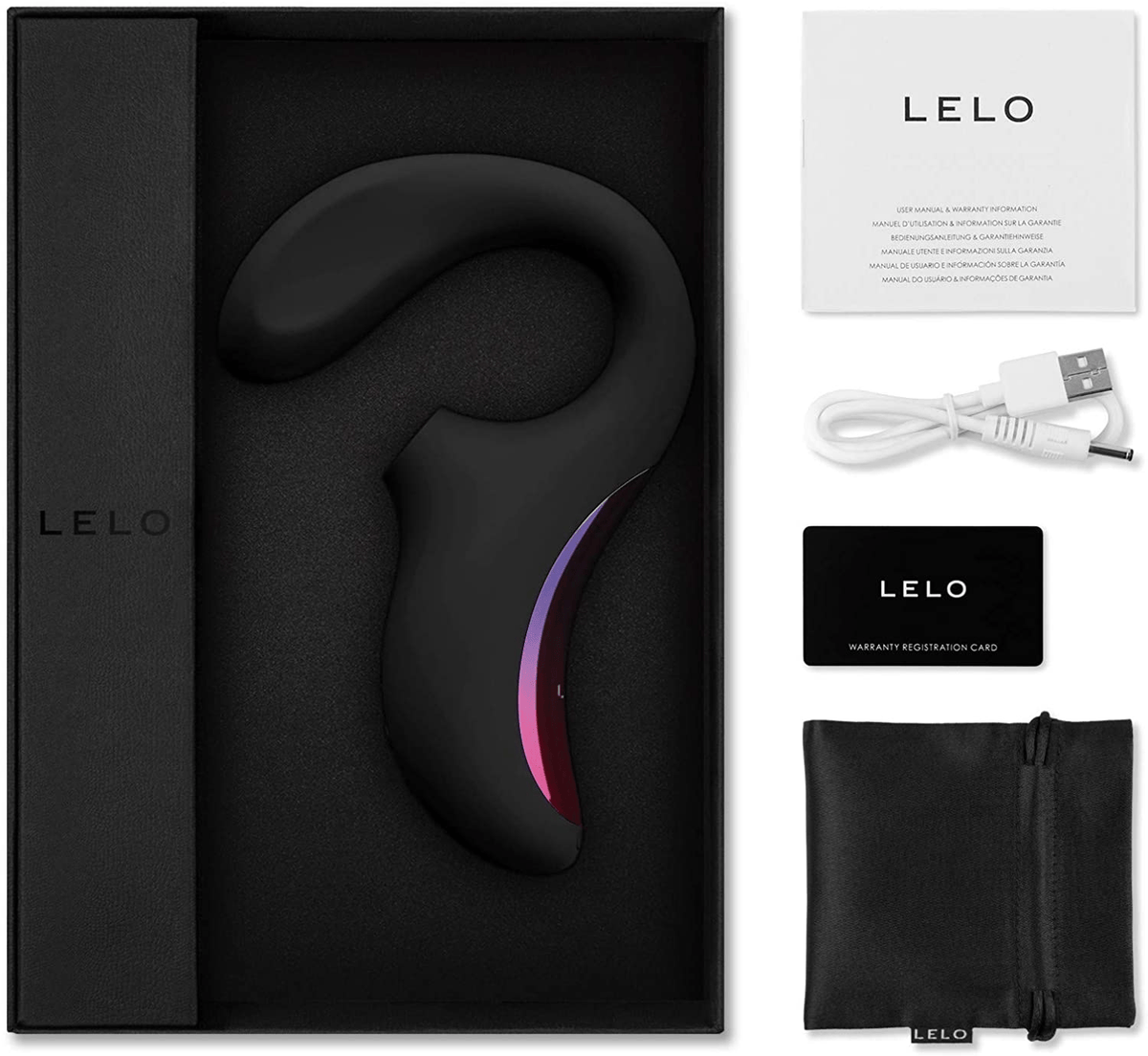 LELO ENIGMA - DUAL STIMULATION SONIC MASSAGER - BLACK Vibrators Lelo