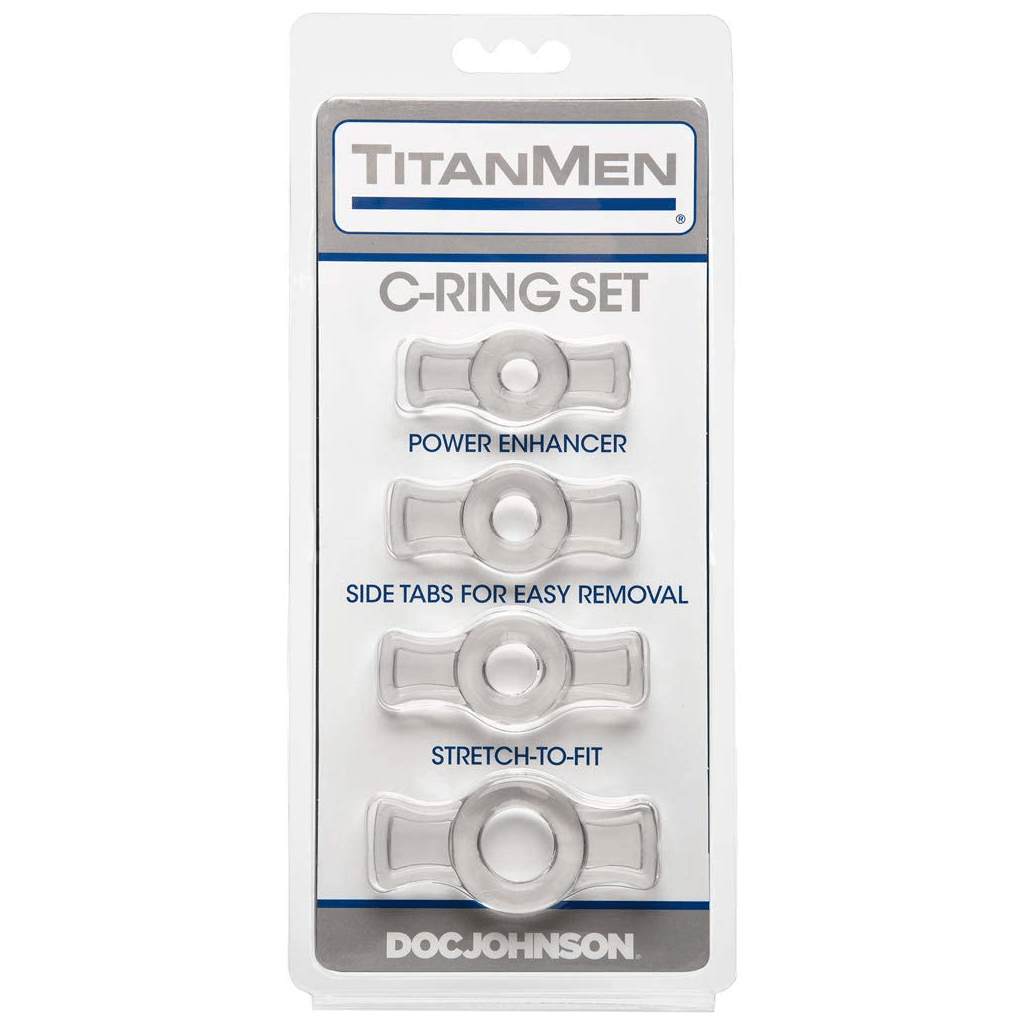 Doc Johnson TitanMen - Cock Ring Set - Clear For Him Doc Johnson