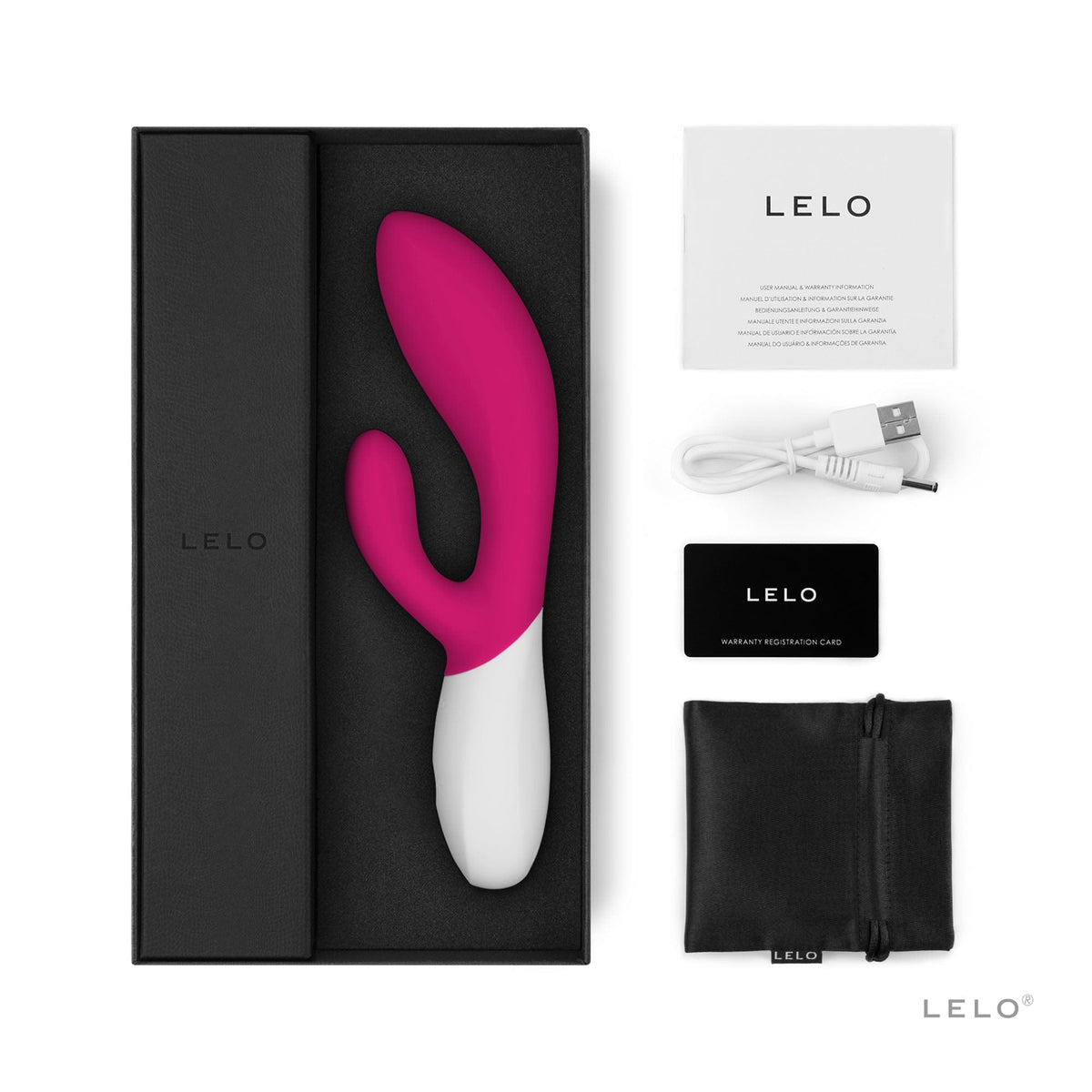 LELO INA Wave 2 Rabbit Vibrator - Cerise Vibrators Lelo