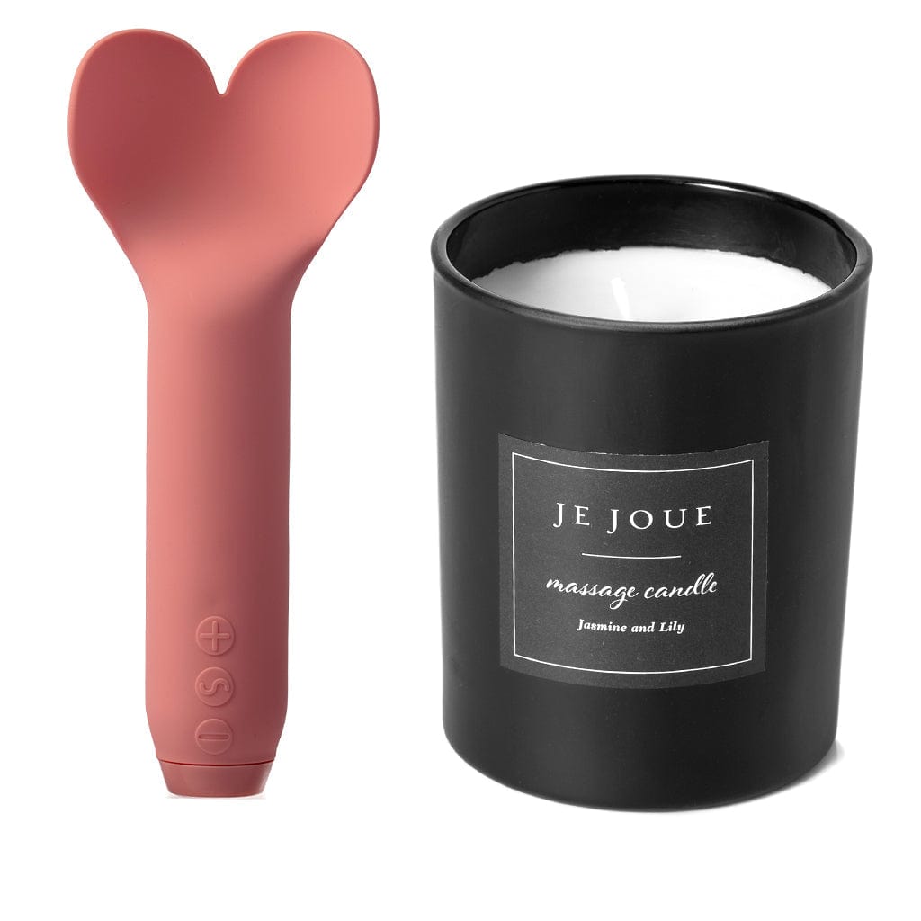 Amour Bullet Pale Rosette + Luxury Massage Candle - Jasmine & Lily Lubes & Lotions Je Joue