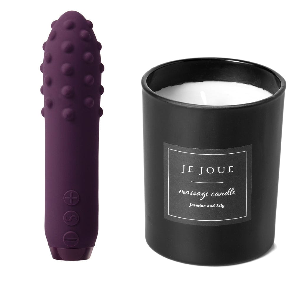 Duet Bullet Purple + Luxury Massage Candle - Jasmine & Lily Lubes & Lotions Je Joue