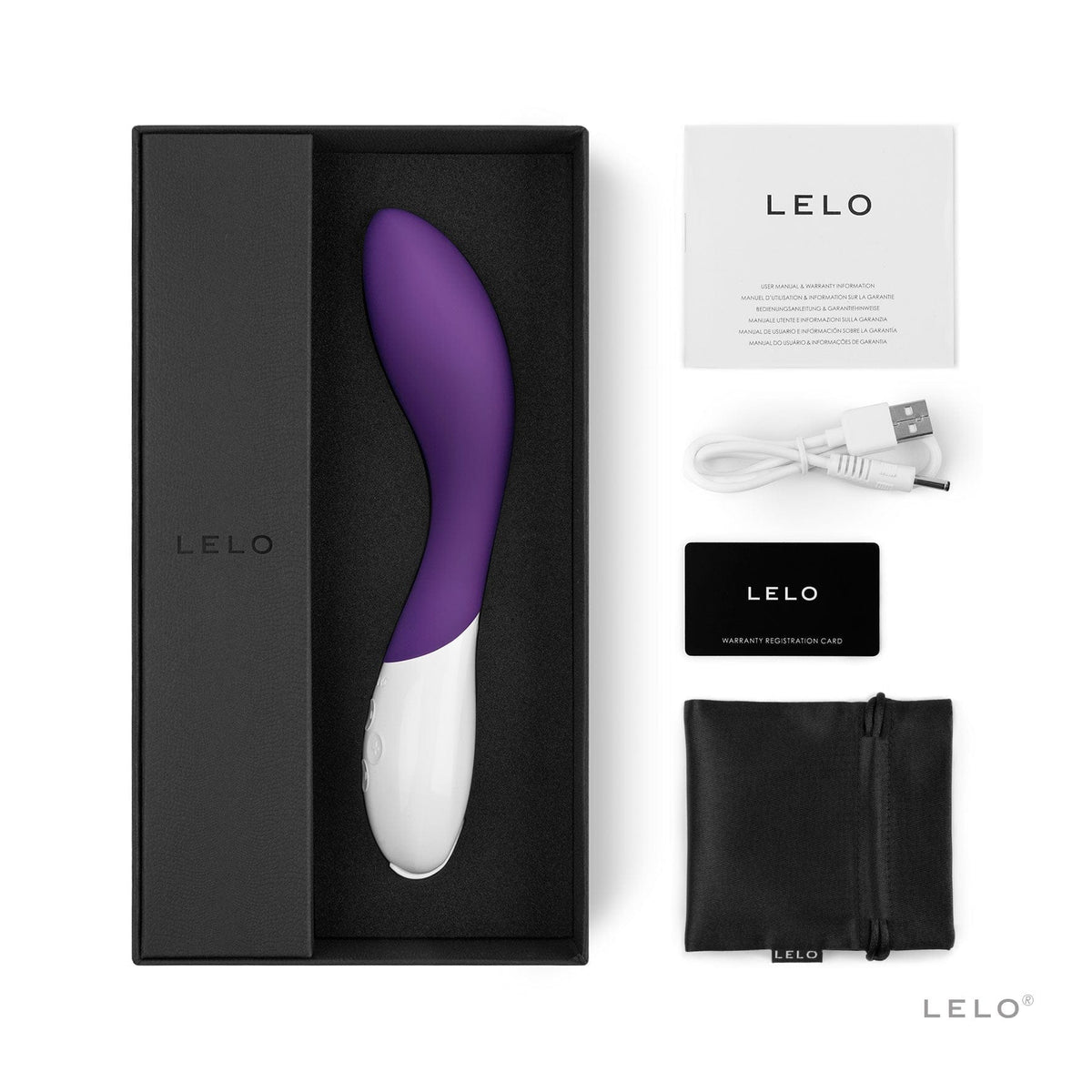 LELO MONA 2 Curved G-Spot Wand - Purple Vibrators Lelo