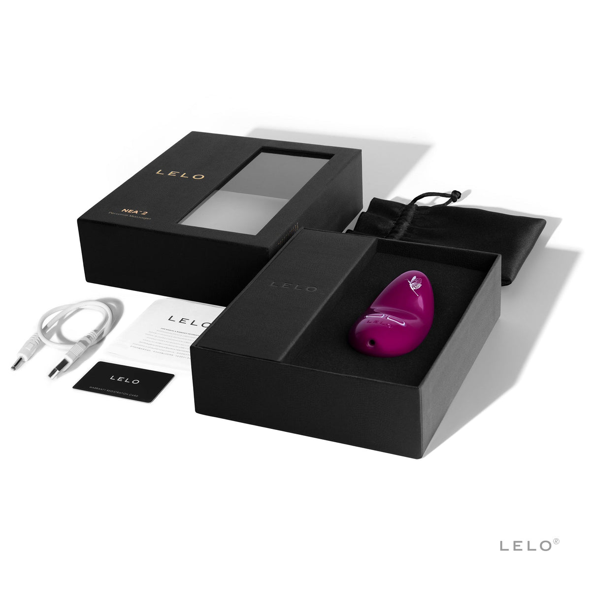 LELO Nea 2 Deep Rose Mini Vibrator with Floral Design Vibrators Lelo