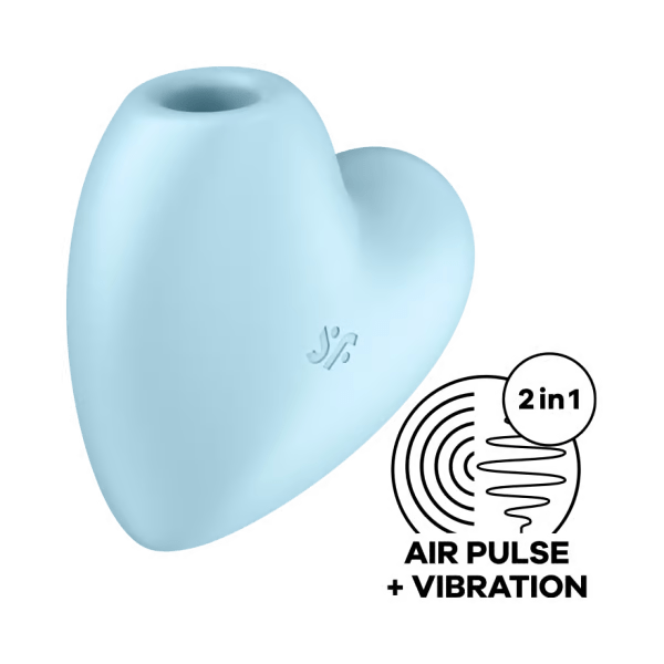 Satisfyer Cutie Heart Beginner Air Pulsation Clitoral Vibrator - Blue Vibrators Satisfyer