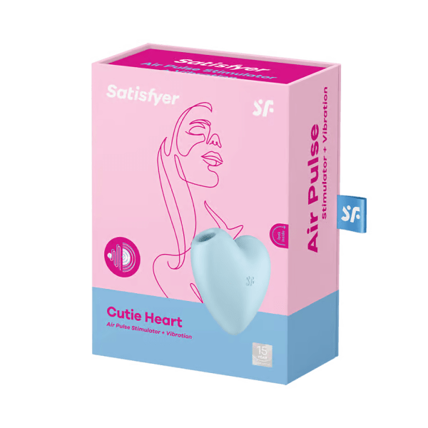 Satisfyer Cutie Heart Beginner Air Pulsation Clitoral Vibrator - Blue Vibrators Satisfyer