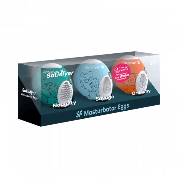 Masturbator Egg - Set of 3 -Naughty, Savage, Crunchy - Satisfyer For Him Satisfyer
