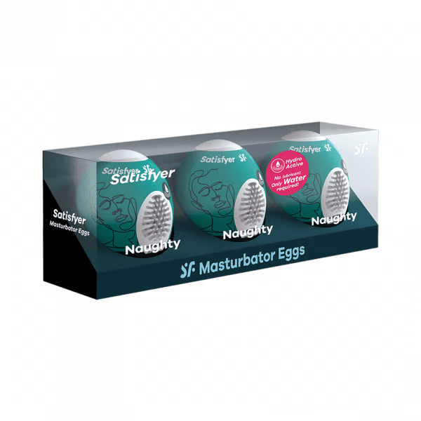 Masturbator Egg - Set of 3 - Dark Green - Satisfyer For Him Satisfyer