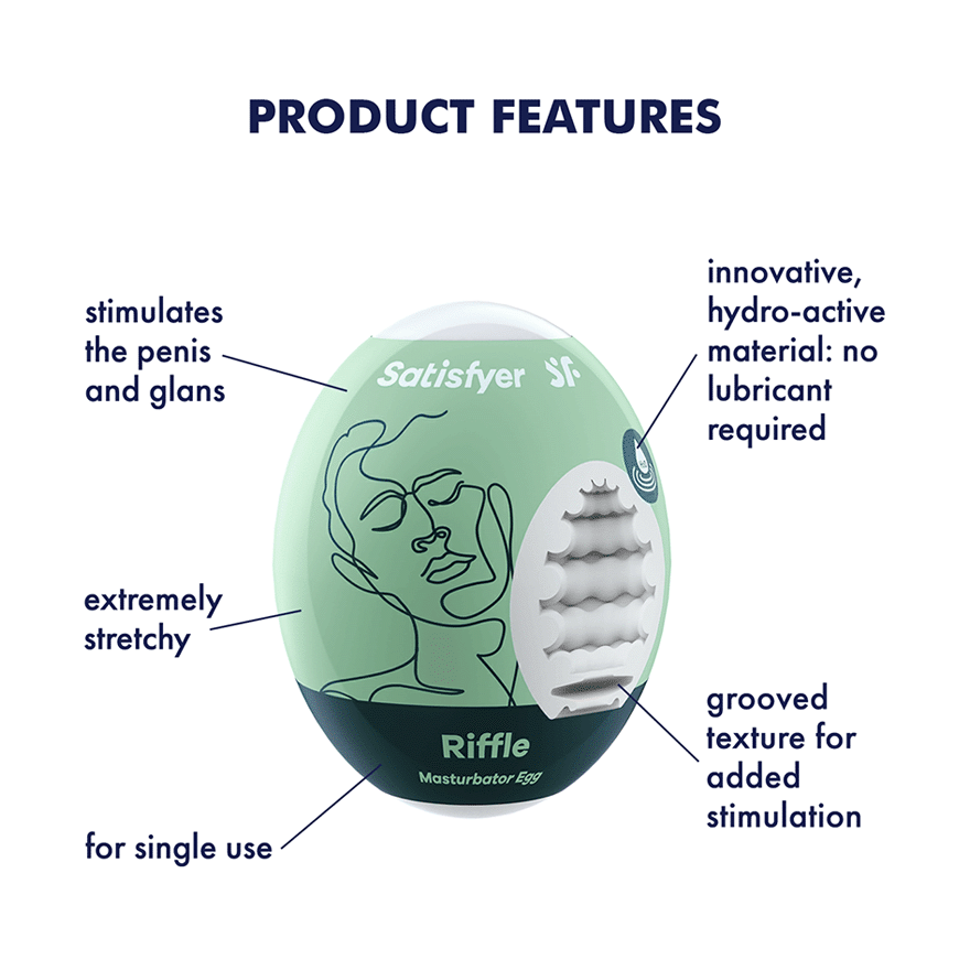 Masturbator Egg - Set of 3 -Light Green - Satisfyer For Him Satisfyer
