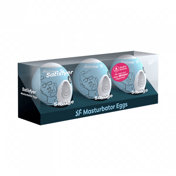 Masturbator Egg - Set of 3 - Light Blue - Satisfyer For Him Satisfyer