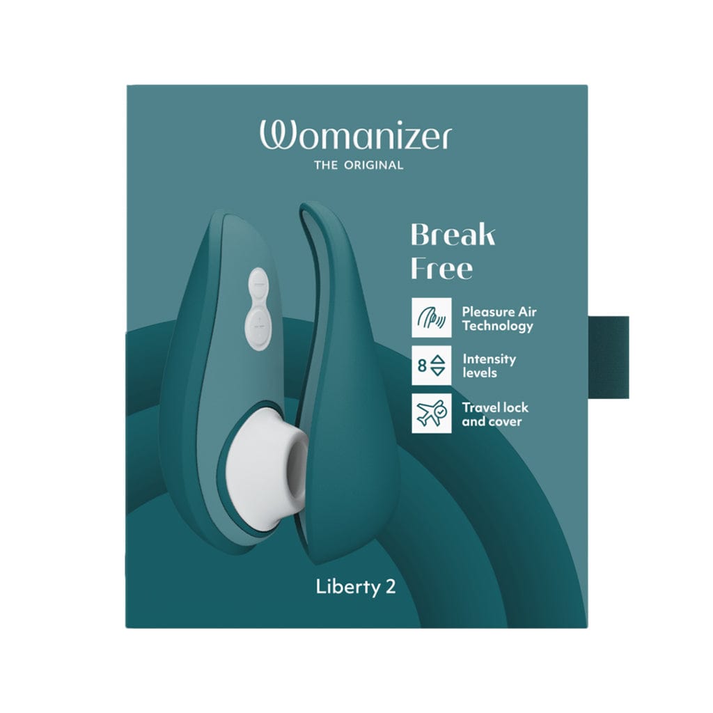 WOMANIZER LIBERTY 2 PLEASURE AIR TRAVEL SIZED CLITORAL STIMULATOR - Dark Petrol Vibrators Womanizer