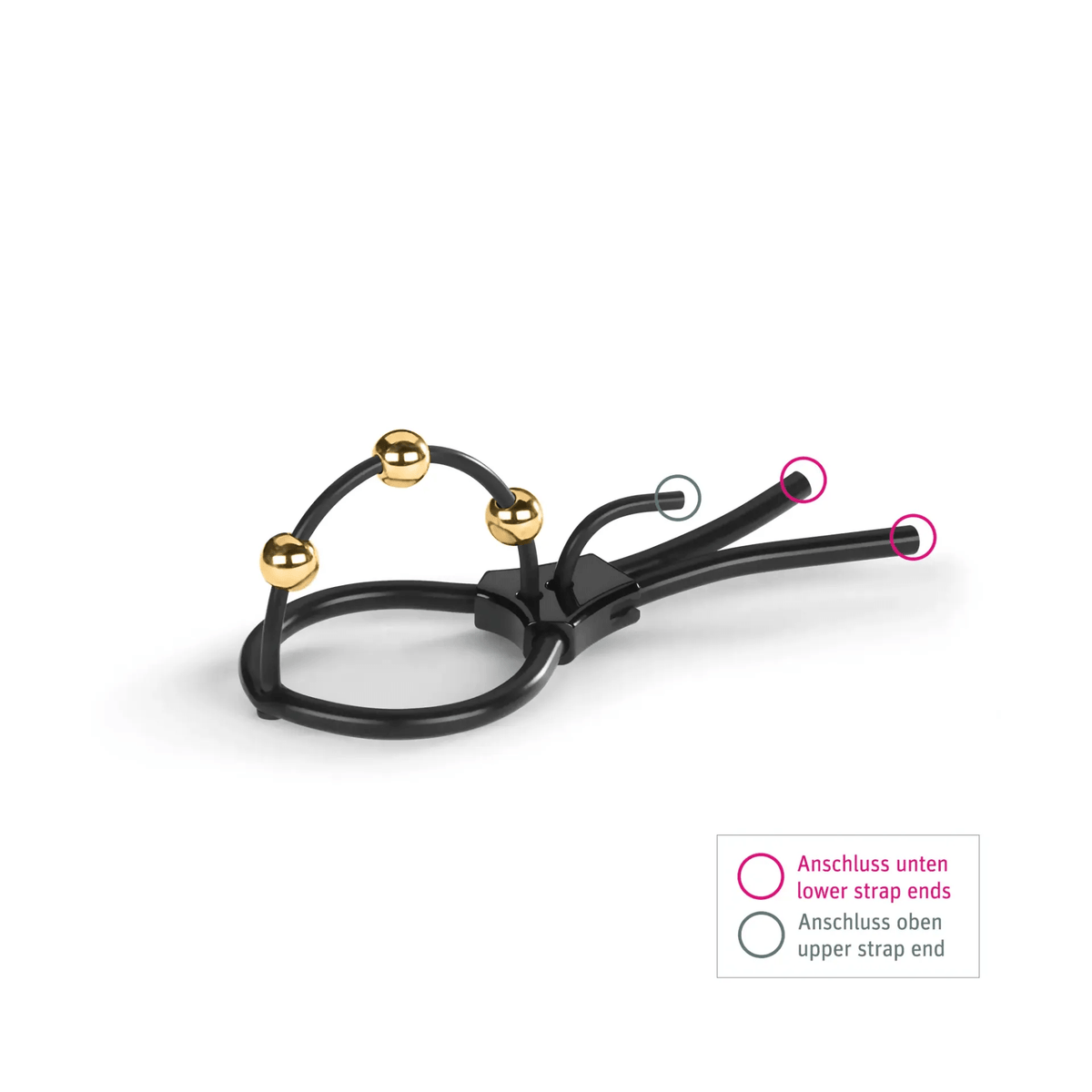 Mystim Pearly Pete - Corona Strap with golden balls Other Mystim