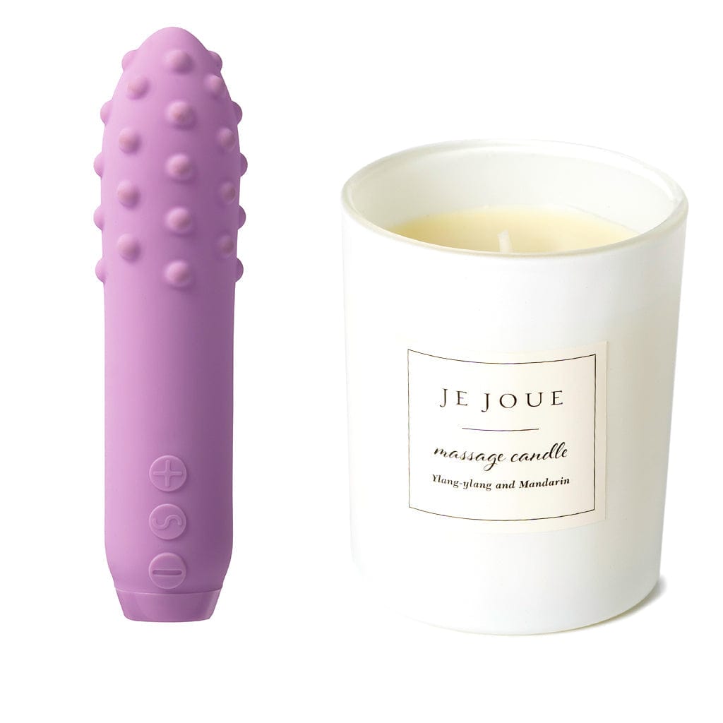 Duet Bullet Lilac + Luxury Massage Candle - Ylang Ylang & Mandarin Lubes & Lotions Je Joue   
