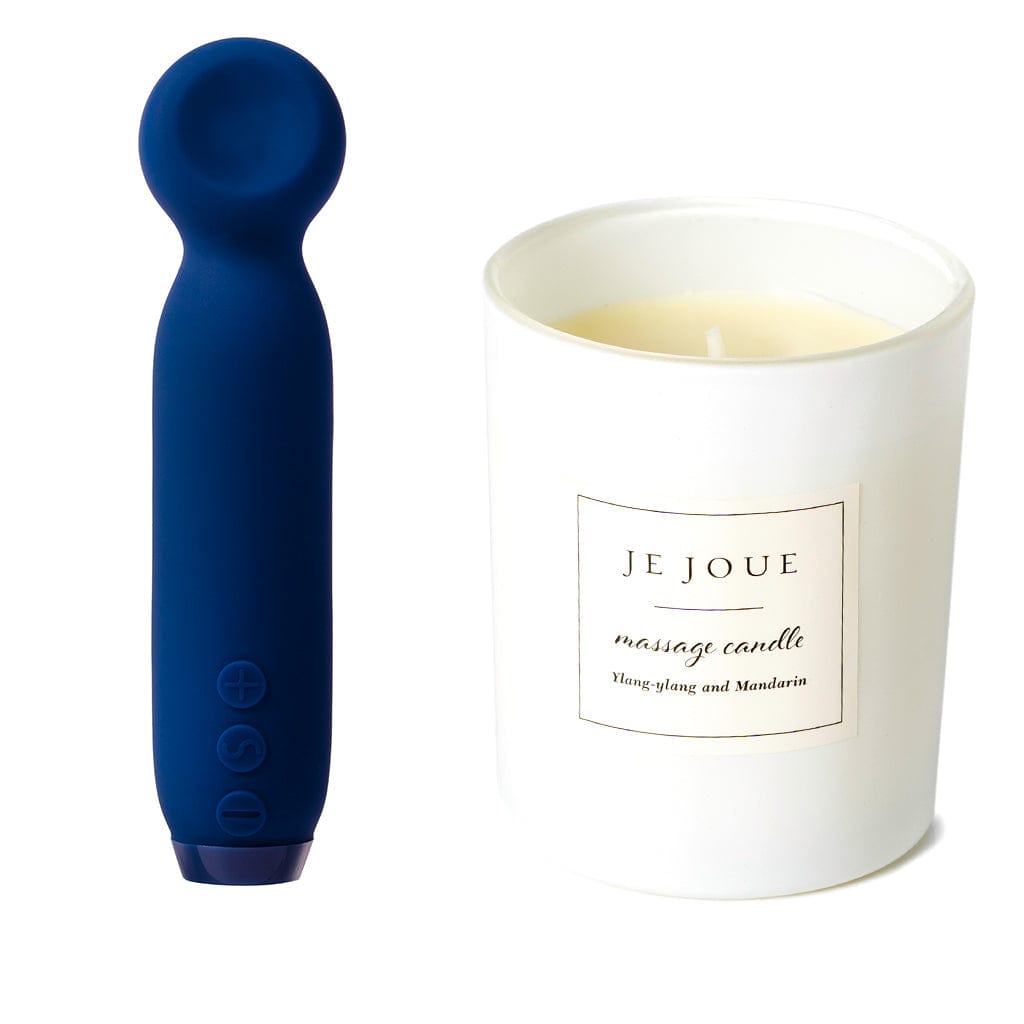 Vita Bullet Cobalt Blue + Luxury Massage Candle - Ylang Ylang & Mandarin Lubes & Lotions Je Joue   