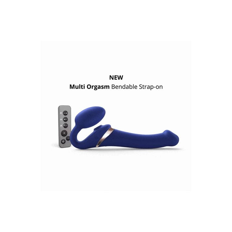 MULTI ORGASM BENDABLE STRAP-ON - M - NIGHT BLUE Strap-Ons & Harnesses STRAP-ON-ME   