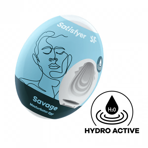 Masturbator Egg - Single - Savage - Light Blue - Satisfyer For Him Satisfyer   